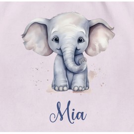 Geschenk mit Namen personalisiert by Shirtracer - Gym Bag Backpack - Zoo Animals - Elephant Pachyderm Grey Giant Weevil, 06 Pastel Pink, Unit size