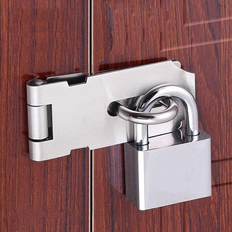 2 Sets Door Padlock Hasp Heavy Duty Stainless Steel Padlock