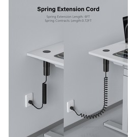 Pop Up Outlet for Countertop,Recessed Power Strip Table Outlet,Power Grommet in Drawer Outlet,Furniture Flush Mount for Desktop,20W USB C (Black, 6.5FT)