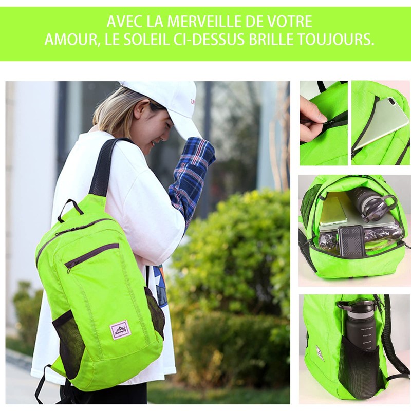 Lywencom Hiking Backpack,Ultra-Light 20L Waterproof Folding Sports Lightweight Waterproof Backpack