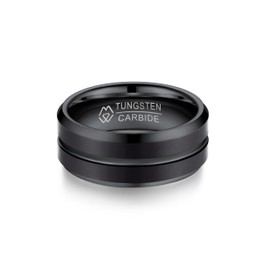 MomentWish Tungsten Ring for Men, Anniversary Day Gift for Him, Moissanite Wedding Band for Men, 8MM Tungsten Band Black Promise Ring-Size13