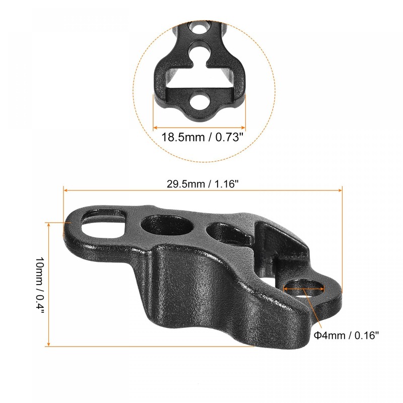 sourcing map Tent Rope Buckles, 4mm 3 Hole Plastic Guyline