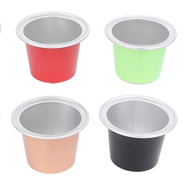 Coffee Pod Capsules, 30pcs Aluminum Foil Disposable Coffee Capsules Single Use Refillable Coffee Pod Capsules Airtight Empty Coffee Pods, Disposable Coffee Capsules Shells for Home