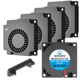 WINSINN 40mm Blower Fan 5V 3D Printer Micro 5 Volt Fan 4010 Double Ball Bearings Brushless Cooling 40mm x 10mm 2 Pin (Pack of 5)