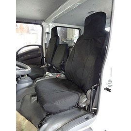 2006-2021 Isuzu NPR, Durafit Seat Covers Heavy-Duty Exact Custom-Fit Seat Covers (Front 40/60 Split Bench Seat, I2280-C1 Black Endura)