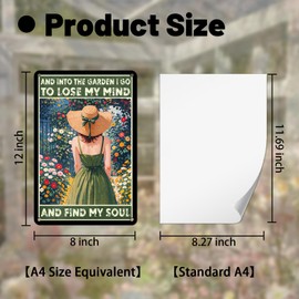 Aluminum Metal Sign Garden Signs for Outside Garden Signs, Plant Lover Gifts for Women for Yard Backyard Patio, Vintage I Go to Lose My Mind And Find My Soul Metal Sign 12"x8"