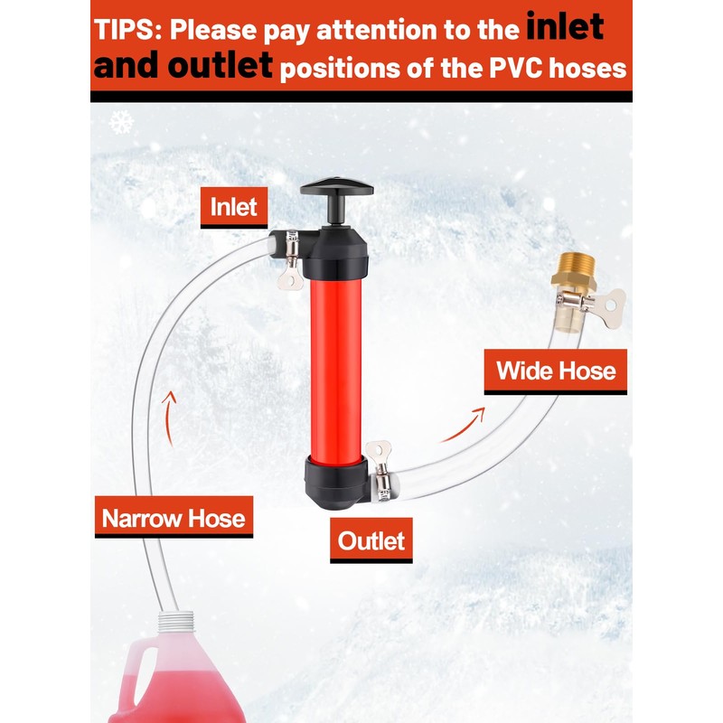 Hand Fuel Transfer Pump with Leakproof Clamps - Versatile Manual