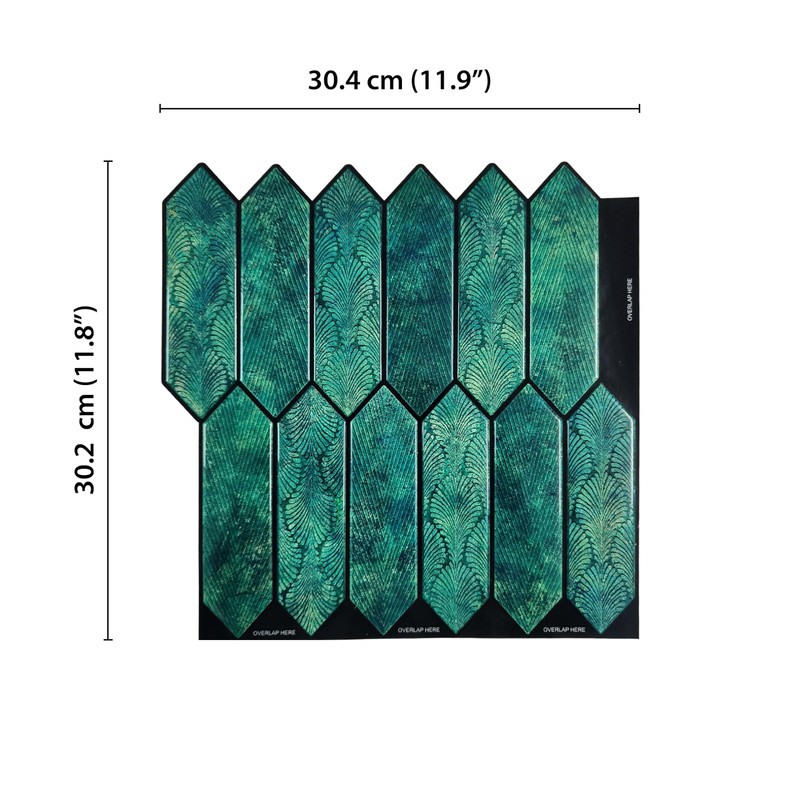 Mosaicowall 10-Sheet Peel and Stick Tile - 11.9"x11.8" Premium Kitchen