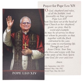 Needzo Pope Leo XIV Holy Prayer Cards, Catholic Pocket Card Set, Religious Handouts, 2 x 4 Inches (Pack of 10)