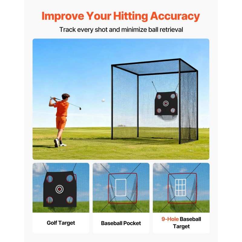 10 X 10 X 10 FT Golf Training Aid-Batting Cage