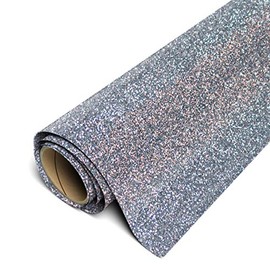 Siser Glitter HTV 20" x 10ft Roll - Iron on Heat Transfer Vinyl (Black Silver)