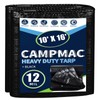 Black Tarps Heavy Duty Waterproof 10x16, 12 Mil Thick, High