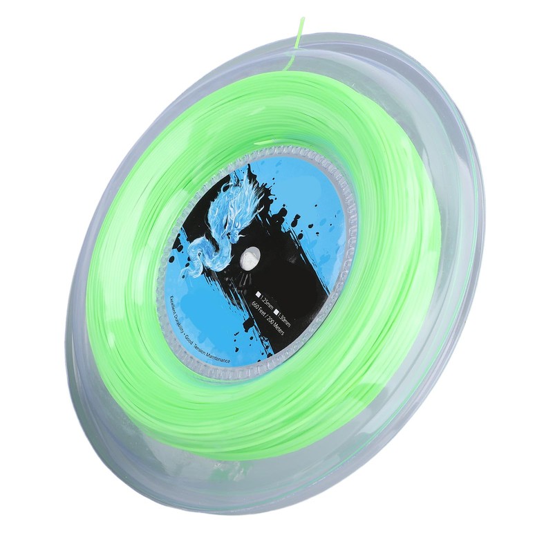 Polyester Tennis String, 200m Fluorescent Green Reel, Softness & Power,