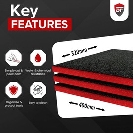 Shadow Foam - Grey - Protection for tool box, packaging equipment (50 mm).