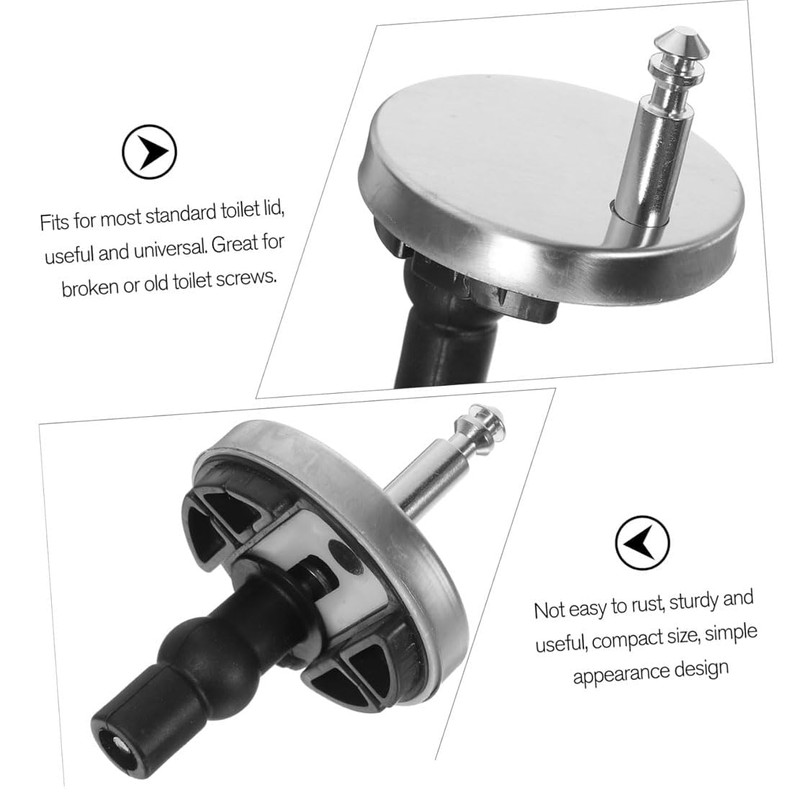 2 PCS Toilet Seat Hinge Fixings, Quick Release Toilet Seat