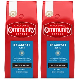 Community Coffee Breakfast Blend Ground Coffee, Medium Roast, 32 Ounce (Pack of 2) | Community Coffee
