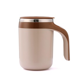 Self Stirring Cup,Electric Magnetic Stirring Cup,USB Rechargeable Shaker Cups,Suitable for hot cocoa, coffee, lattes. (brown)