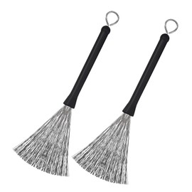 2Pcs Drum Brushes, Retractable Wire Brushes, Drums Drum Sticks Brush, with Comfortable Rubber Handles Percussion Brushes for Jazz, Rock, Acoustic, Compact and Portable