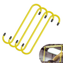 Nomocale 4 PCS Car Brake Cylinder Hook, Anti-Scratch Metal Design, S Type Disc Brake Maintenance Hook, Universal Durable Automotive Brake Caliper Hook Accessories for Most Cars (Yellow)