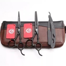 Purple Dragon Kit Tijeras Estilista Barberia Degrafilado 5.5 Pulgadas