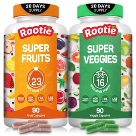 Fruits and Veggies Supplement Powerfull Blend of 39 Whole Fruits and Veggies, Fills Nutritional Gaps, Get Energy, Well-being. USA Made Non-GMO/Vegan/Gluten Free. Packaging May Vary (30 Day Supply)