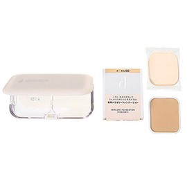 [Set] Shiseido d program d program Medicinal Skin Care Foundation (Powdery) SPF17/PA++ 0.4 oz (10.5 g) [Refill] (with Sponge Included) + Case Ochre 10