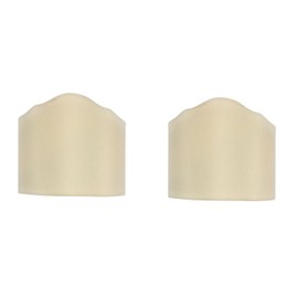 Upgradelights Eggshell Silk 6 Inch Pair of Wall Sconce Clip on Shield Half Lampshades