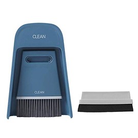 FTVOGUE Juego de recogedor de Escoba, recogedores de Barrido Mesa de Escritorio Mini Escoba Recogedor Cepillo de Limpieza Limpieza de Herramientas de Limpieza(Azul Marino)