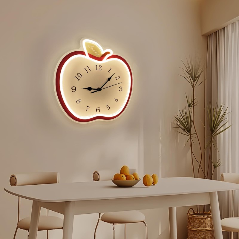 jXIN 12 Inch Apple Shaped Novelty Fun Shaped Wall Clock,