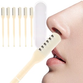 FREHOMEE Manual Nose Hair Trimmer for Man & Woman,Trimmer for Nose,Ear,Moustache Hair,Waterproof,Stainless Steel with Brush,Allergy-Free,Nasal Clippers (Yellow, 6 Pcs)