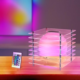 Moon Night Light 16 Colors 8 Brightness 4 Lighting Modes,Waterproof, Rechargeable Suitable as Kids Night Lights Bedroom Decorations, Stocking Stuffers for Kids Adults Women (Transparent, 6inch)