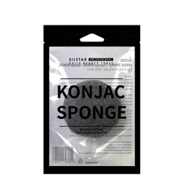 SILSTAR PROFESSIONAL Silster Professional Konjac Sponge Facial Sponge Bath Sponge Great Cleansing for Dry or Mature Skin - Charcoal Grey 102