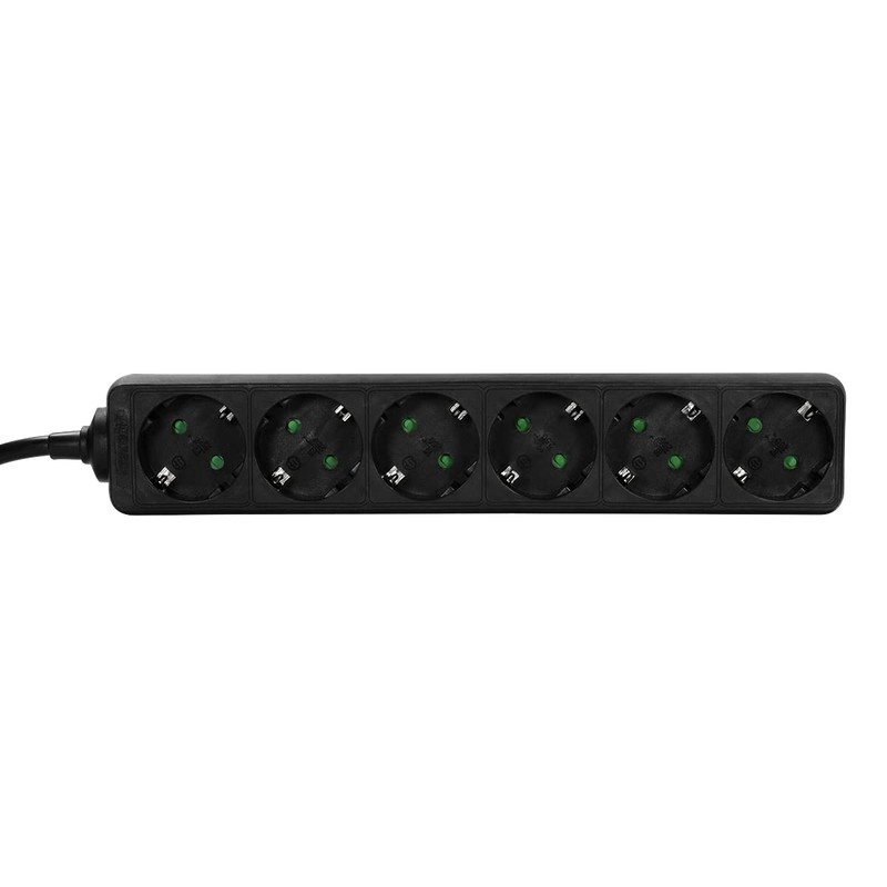 LogiLink LPS238B Power Strip with 6 Earthing Contact Sockets (45°