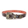 Western Belt Coffee Gold Cowboy Prayer Men Blue Stone Crocodile