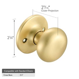 Design House 726950 Cambridge Dummy Door Knob Satin Gold