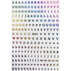LANODO 8 Pcs Nail Stickers Alphabet 3D English (8 Colors)