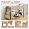 Homaxy 2-Tier Shoe Rack Bench, 28.2 in, Walnut and Light