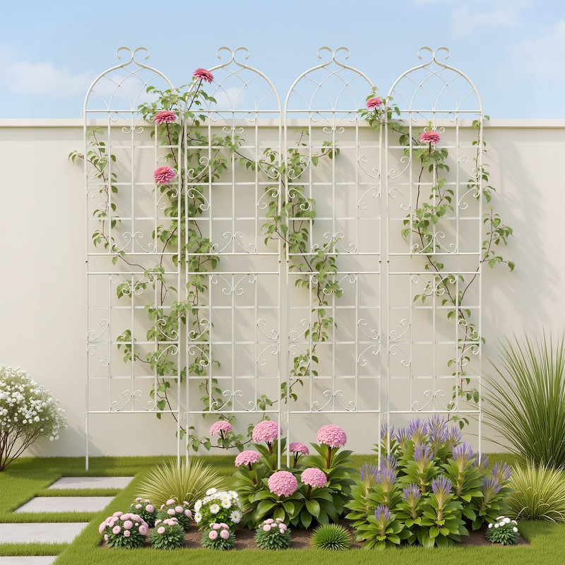 Osparple 87 x 20 Inch Garden Trellis, 4 Pack Metal