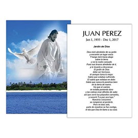 Amor Memorials Stationery Tarjetas Funerales De Recordatorio FPC1227ES Bajo la vista de Dios (Impreso personalizado - Seleccione oración deseada)