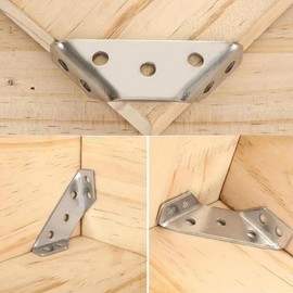 CALLYSONIC 10 Stück Winkelverbinder Edelstahl mit Schrauben, Eckverbinder Metall, Möbelbau Eckwinkel, Winkel Metall, Edelstahl Winkel für Holzregale Schränke Tische Stühle Möbelbefestigung