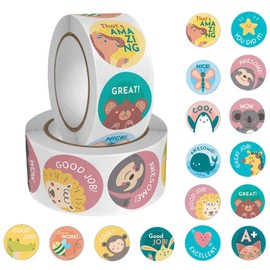 AZWOOD Motivational Stickers for Kids, 1000 PCS 16 Animals Cartoon Designs Rewards Stickers for Children Teacher Incentive Stickers for Classroom Praise Encouraging Sticker Potty Training Stickers