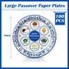 100 Pcs Passover Paper Plates 9 Inch Disposable Pesach Dinnerware