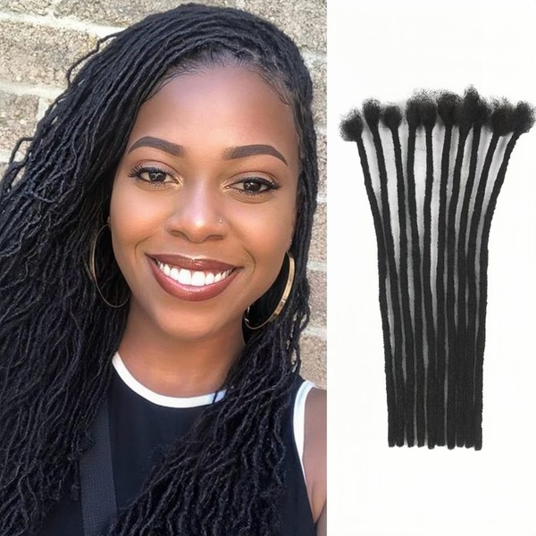 0.2cm Width 8Inch 20 Strands Loc Extension Human Hair 100%