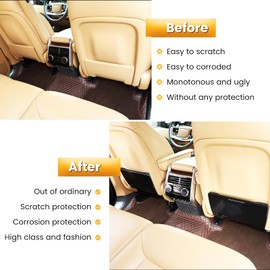 Heutamo Seat Back Kick Protector Cover Compatible with Land Rover Range Rover Sport/Vogue 2023 2024, ABS Rear Seat Back Anti-Kick Panel Trim Cover Interior Trim Accessory (Black)