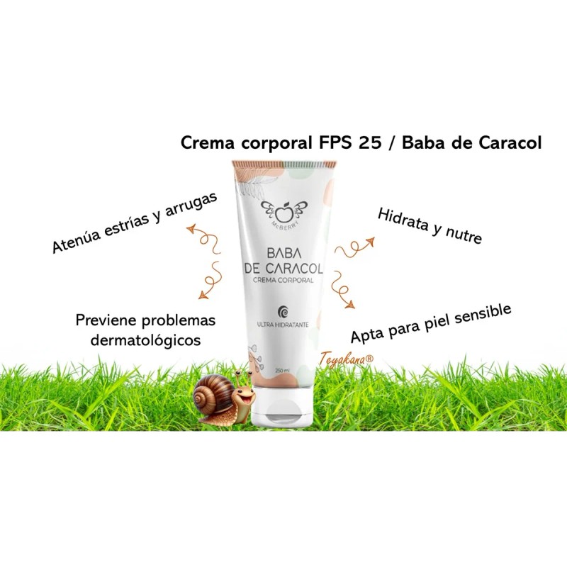 Crema Baba Caracol Corporal Reduce Manchas Regenera 250ml Aroma