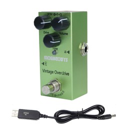 Vintage Overdrive Electric Guitar Effects Pedal Mini Single Type DC 9V True Bypass Equipped with USB5V to 9V boost cable (Vintage Overdrive)