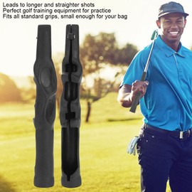 Swing Training Grip, Rubber Swing Grip Training Aid Handle Trainer Training Equipment for Right Handed and Left Handed Golfers Swing Grip Posture Training (Black)
