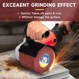 Non-Woven Wire Abrasive Drawing Polishing Burnishing Wheel,320 Grit 120 x 100 x 19 mm Flap Wire Brush Drum for Stainless Steel,Aluminum,Copper and More for Surface Conditioning Wheel