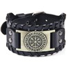 Thajaling Antique Men's Black Leather Cuff Bracelet, Leather Wrist Band