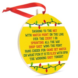 ChalkTalkSPORTS Tennis Round Ceramic Ornament | Jingle All The Way